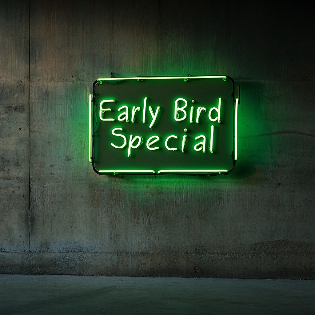 "Early Bird Special" - Green Neon Sign, 24 Inches