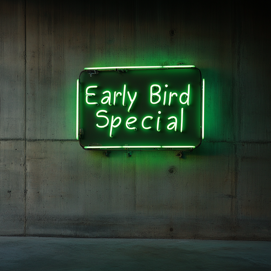 "Early Bird Special" - Green Neon Sign, 24 Inches