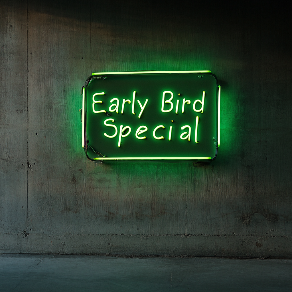 "Early Bird Special" - Green Neon Sign, 24 Inches