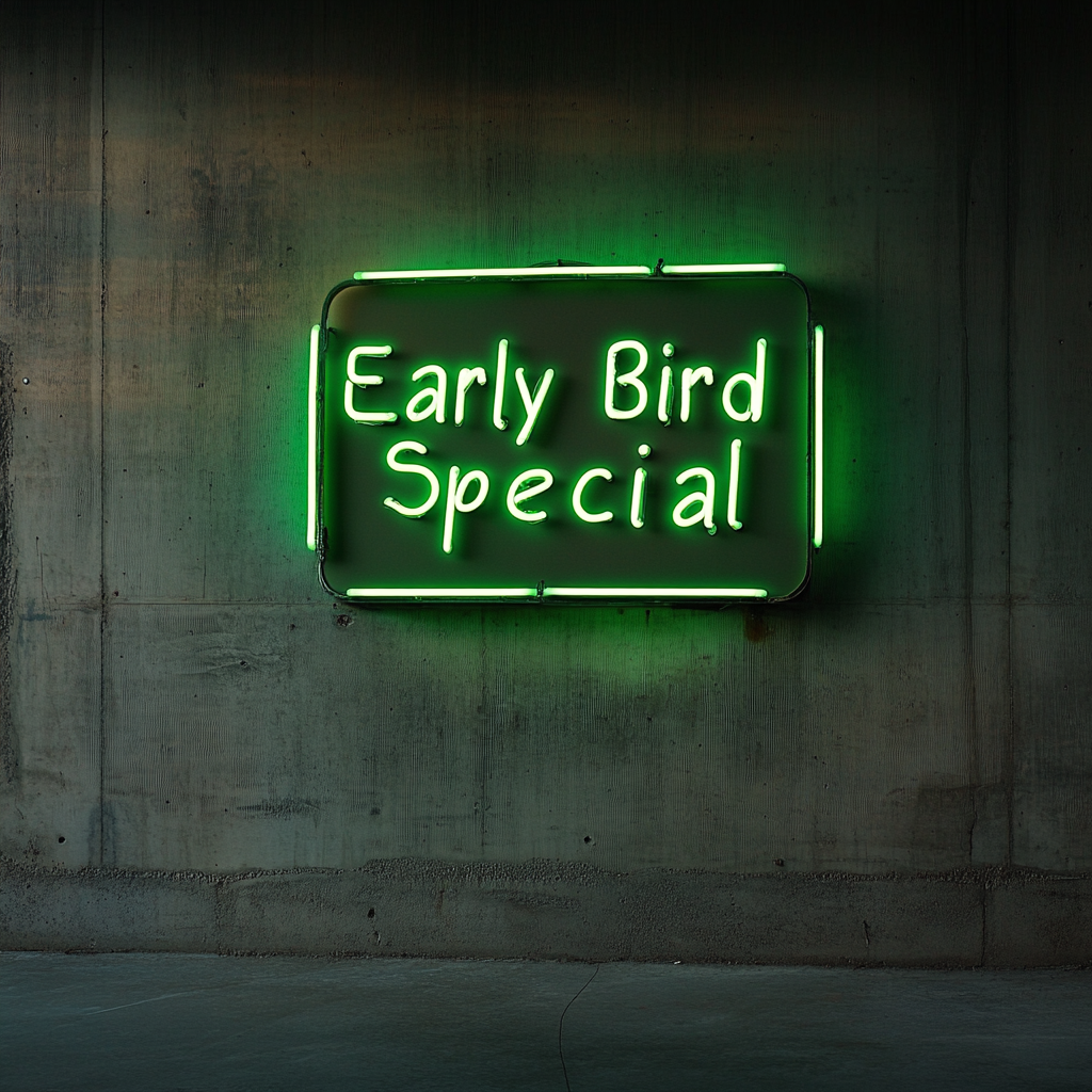 "Early Bird Special" - Green Neon Sign, 24 Inches