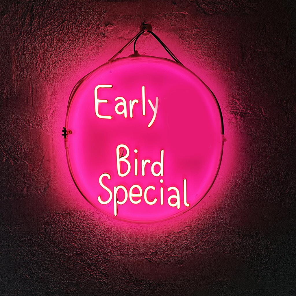 "Early Bird Special" - Pink Neon Sign, 24 Inches