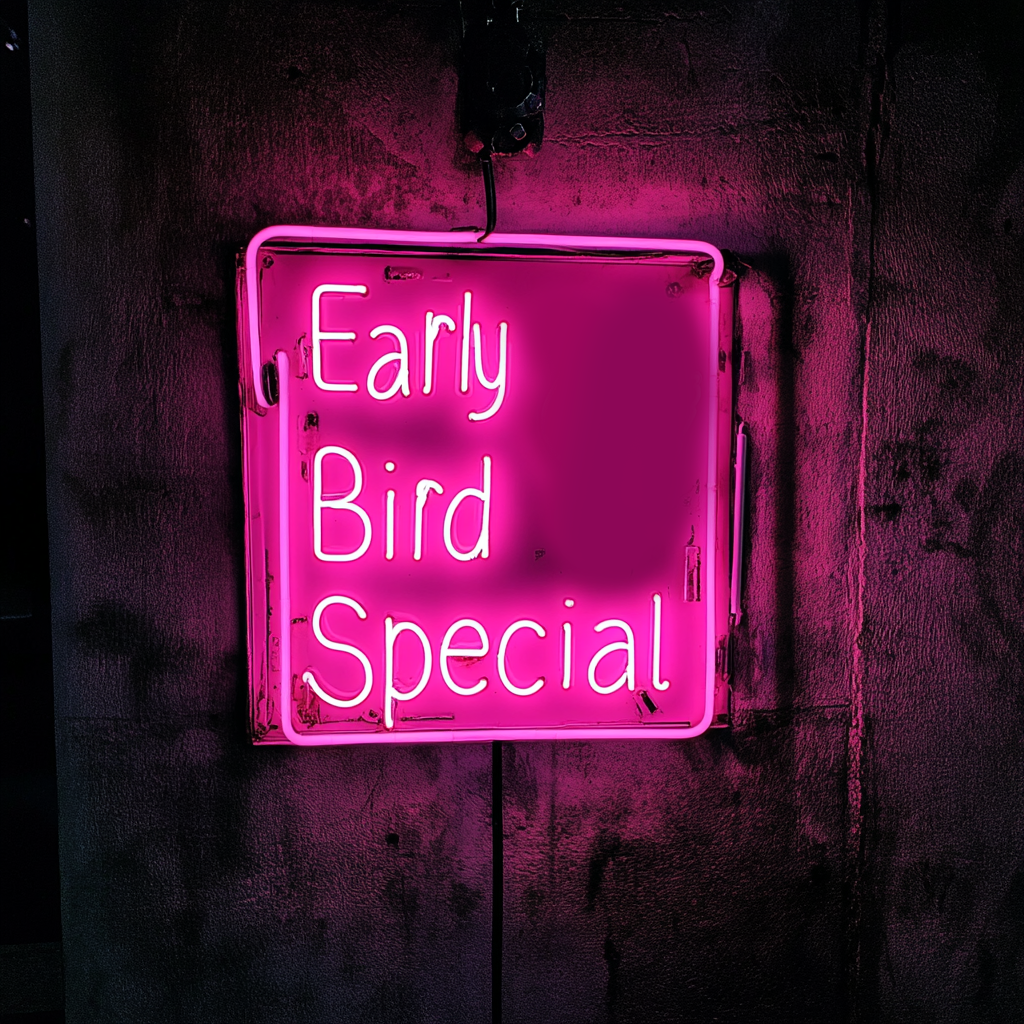 "Early Bird Special" - Pink Neon Sign, 24 Inches