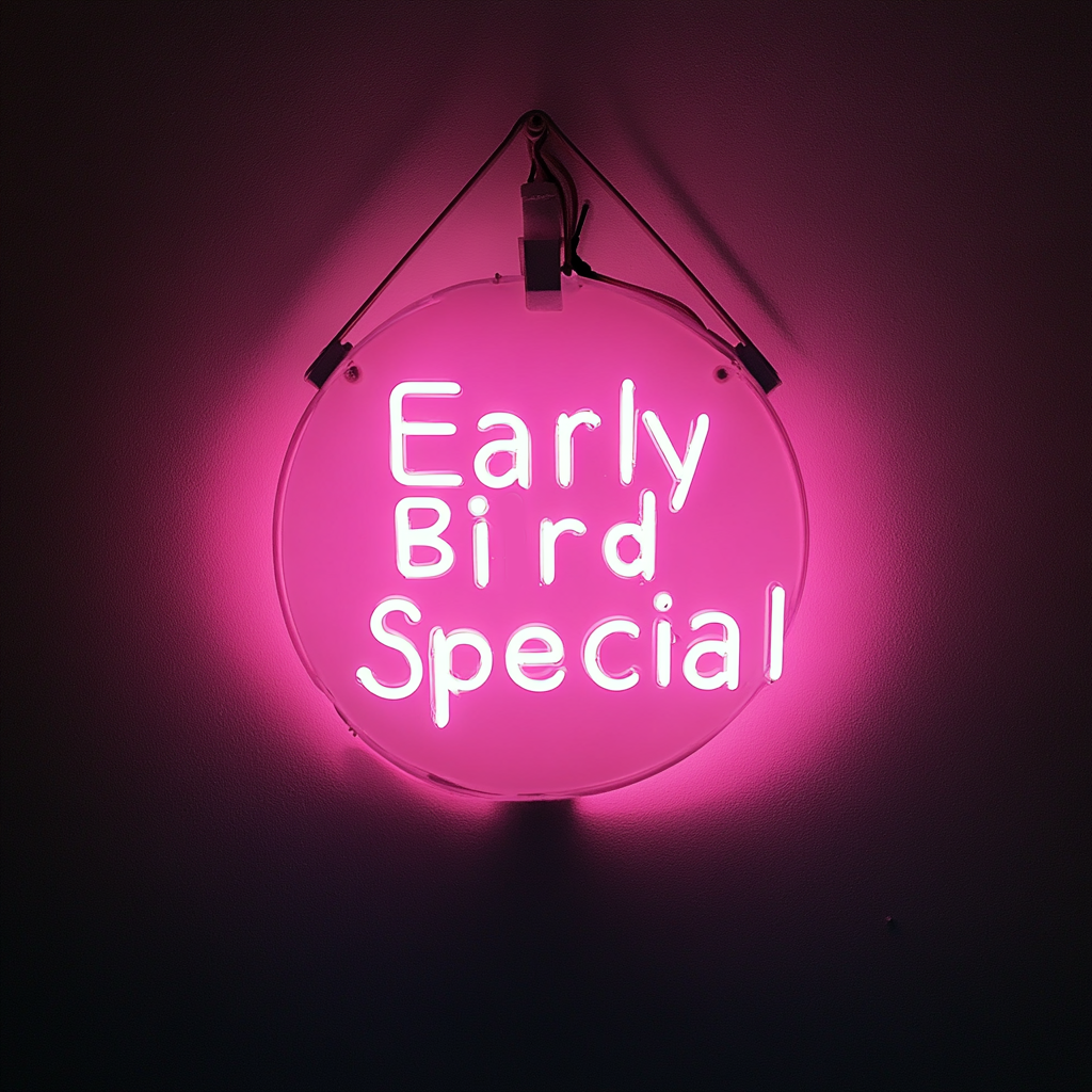 "Early Bird Special" - Pink Neon Sign, 24 Inches