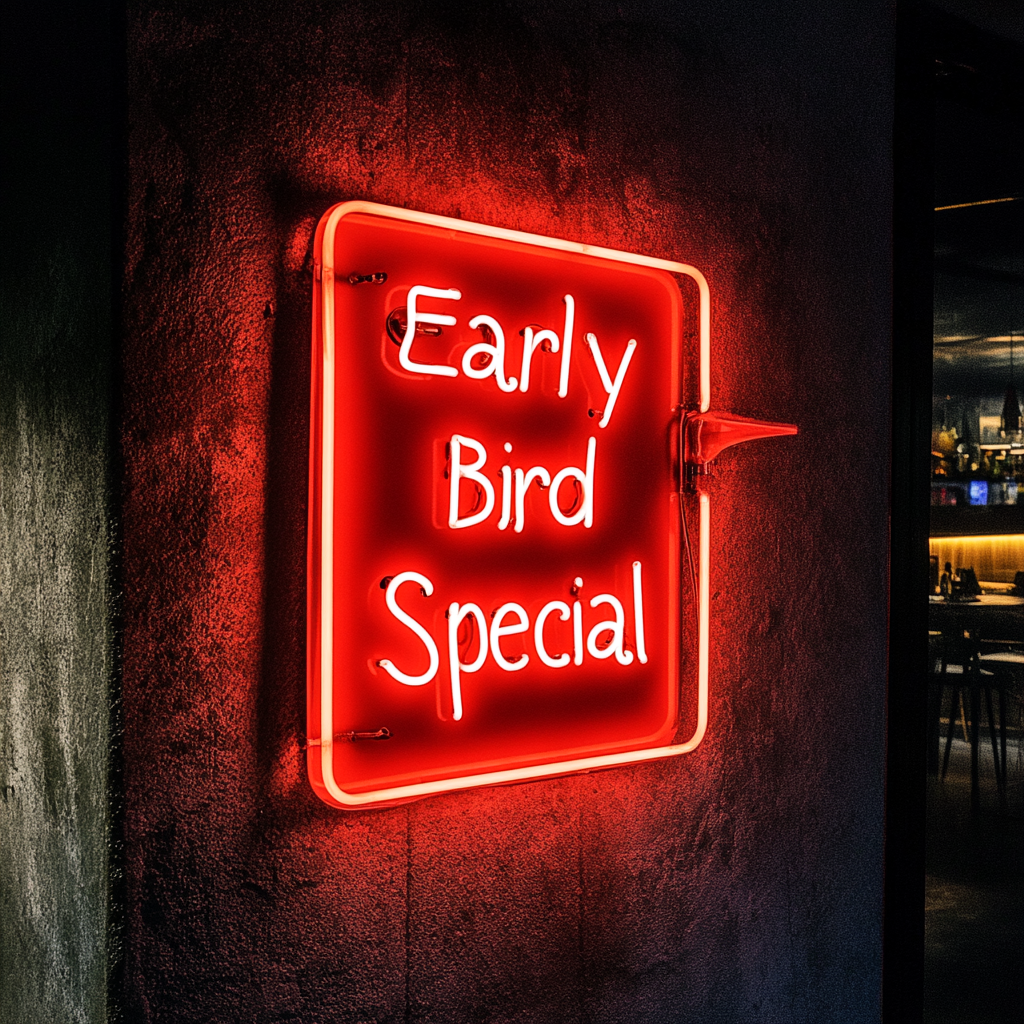 "Early Bird Special" - Red Neon Sign, 24 Inches
