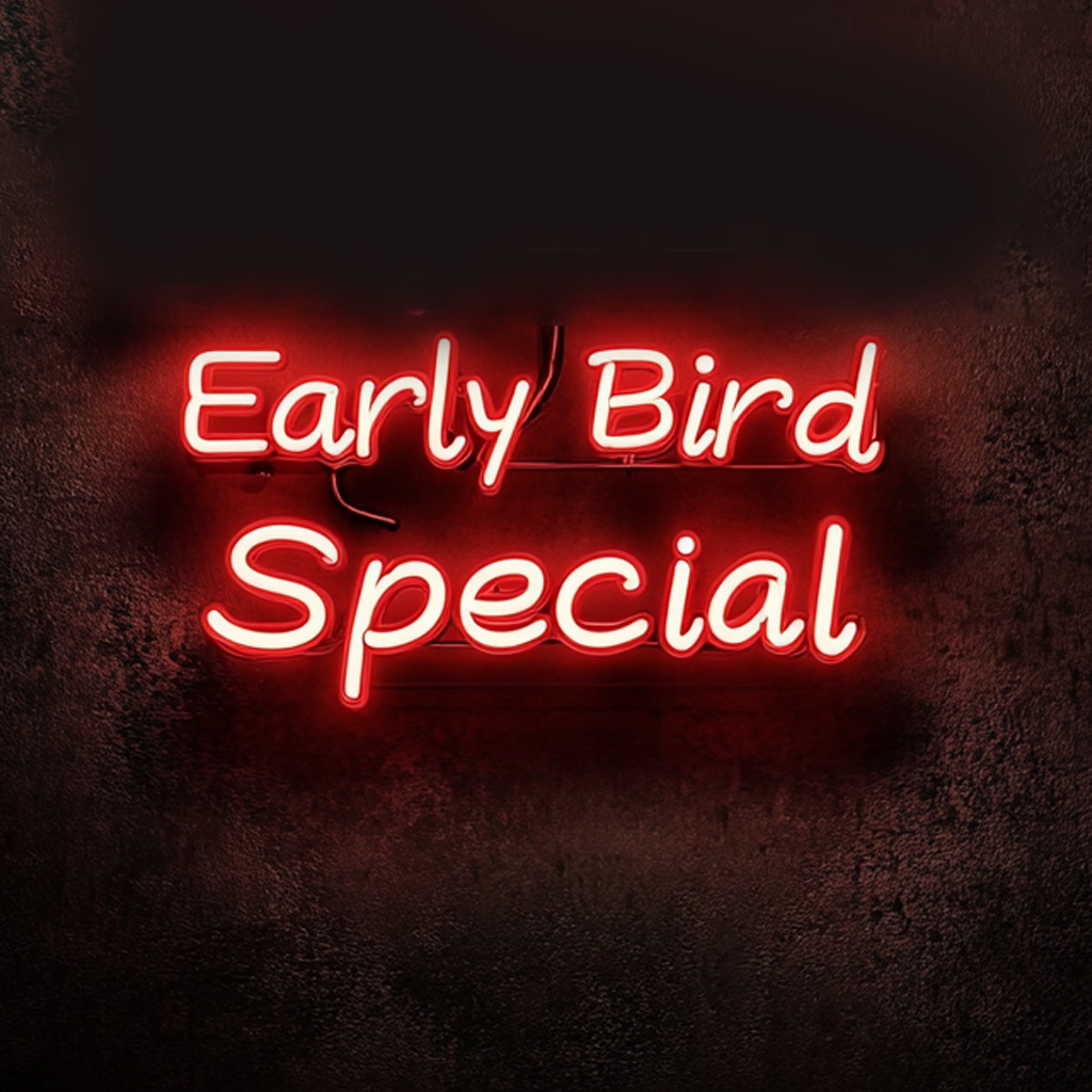 "Early Bird Special" - Red Neon Sign, 24 Inches