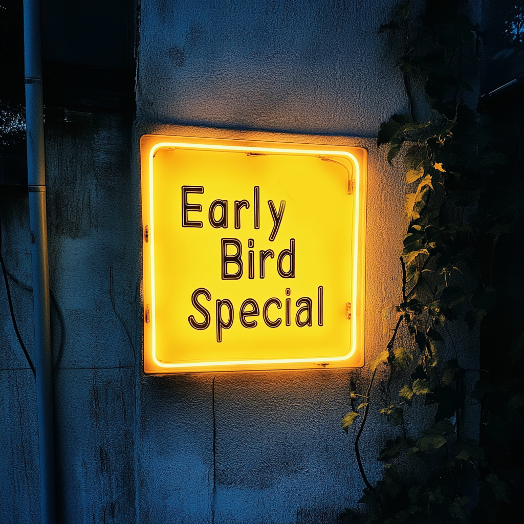 "Early Bird Special" - Yellow Neon Sign, 24 Inches