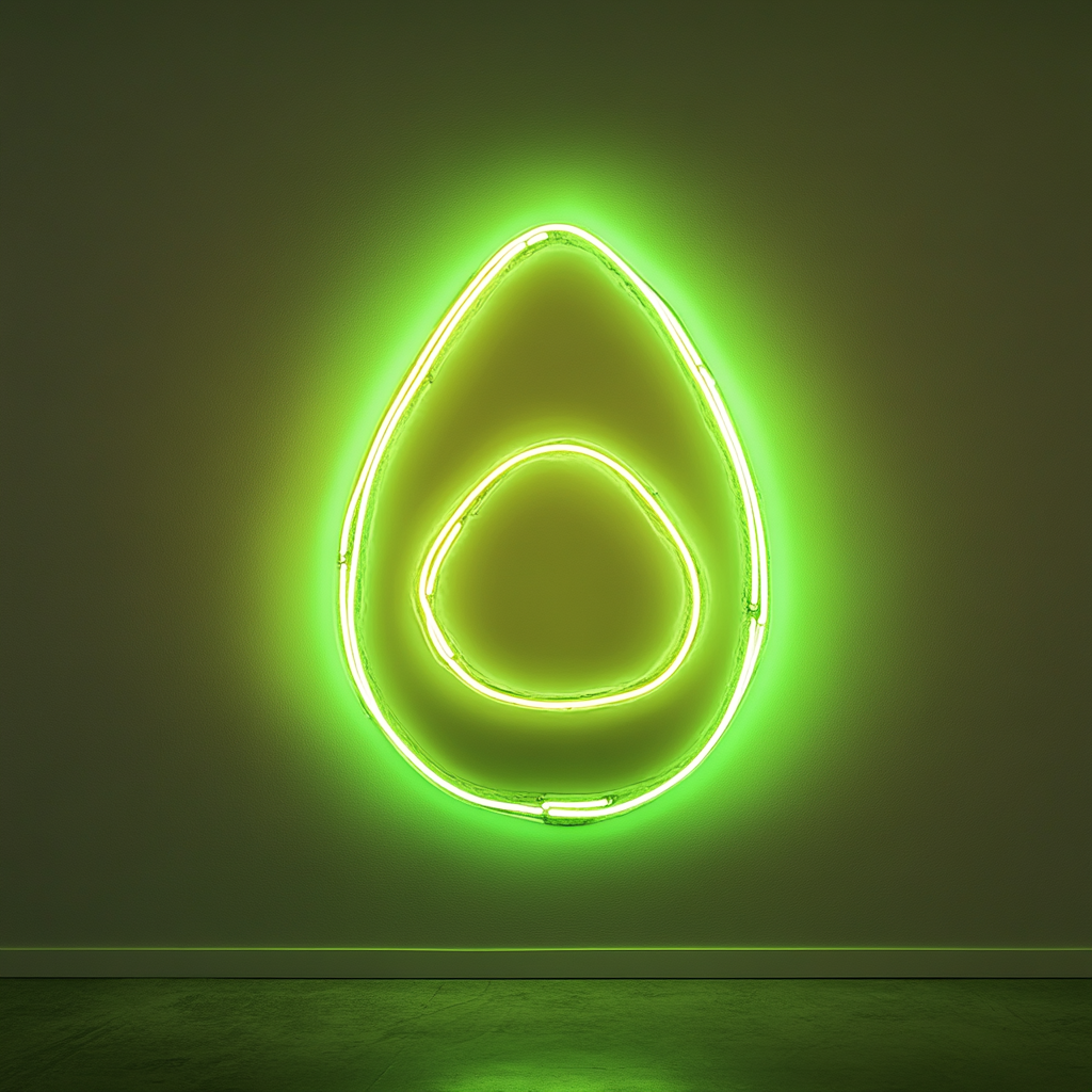 Eggs on Toast - Green Neon Sign, 24 Inches