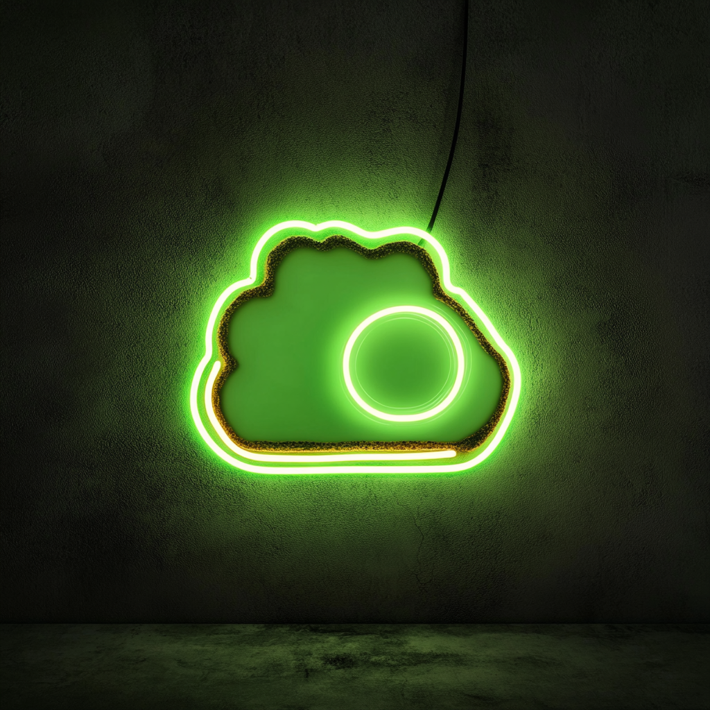 Eggs on Toast - Green Neon Sign, 18 Inches
