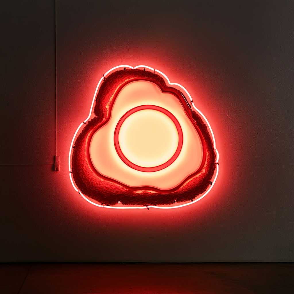 Eggs on Toast - Red Neon Sign, 18 Inches