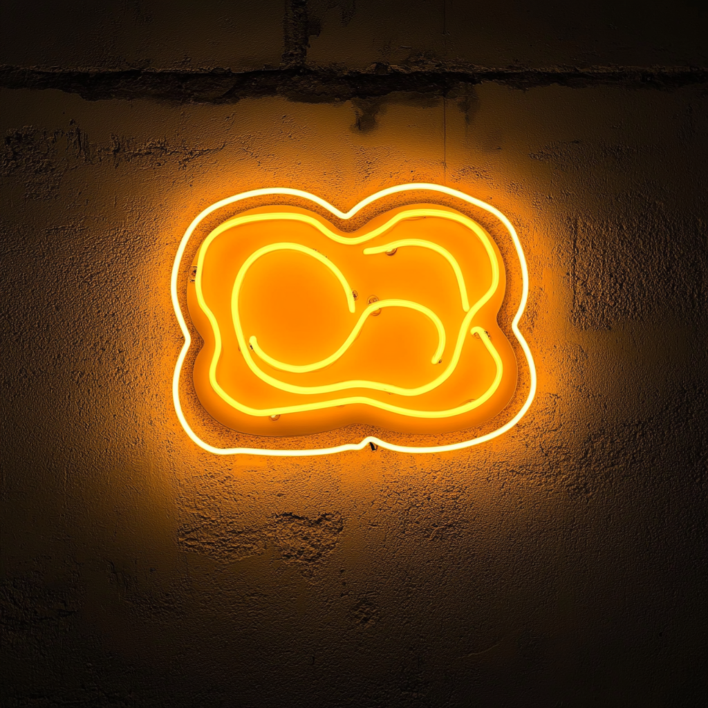Eggs on Toast - Yellow Neon Sign, 24 Inches