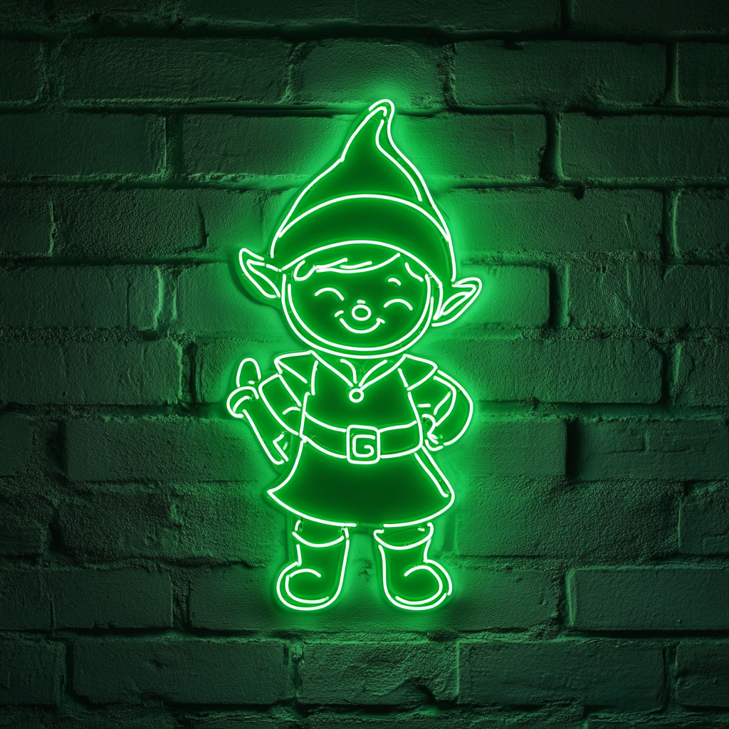 Elf - Green Neon Sign, 24 Inches