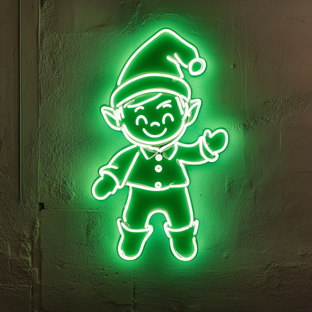 Elf - Green Neon Sign, 24 Inches