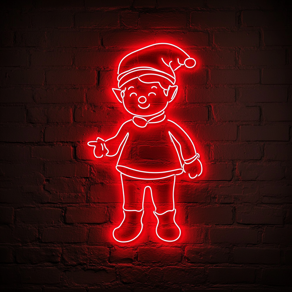 Elf - Red Neon Sign, 24 Inches