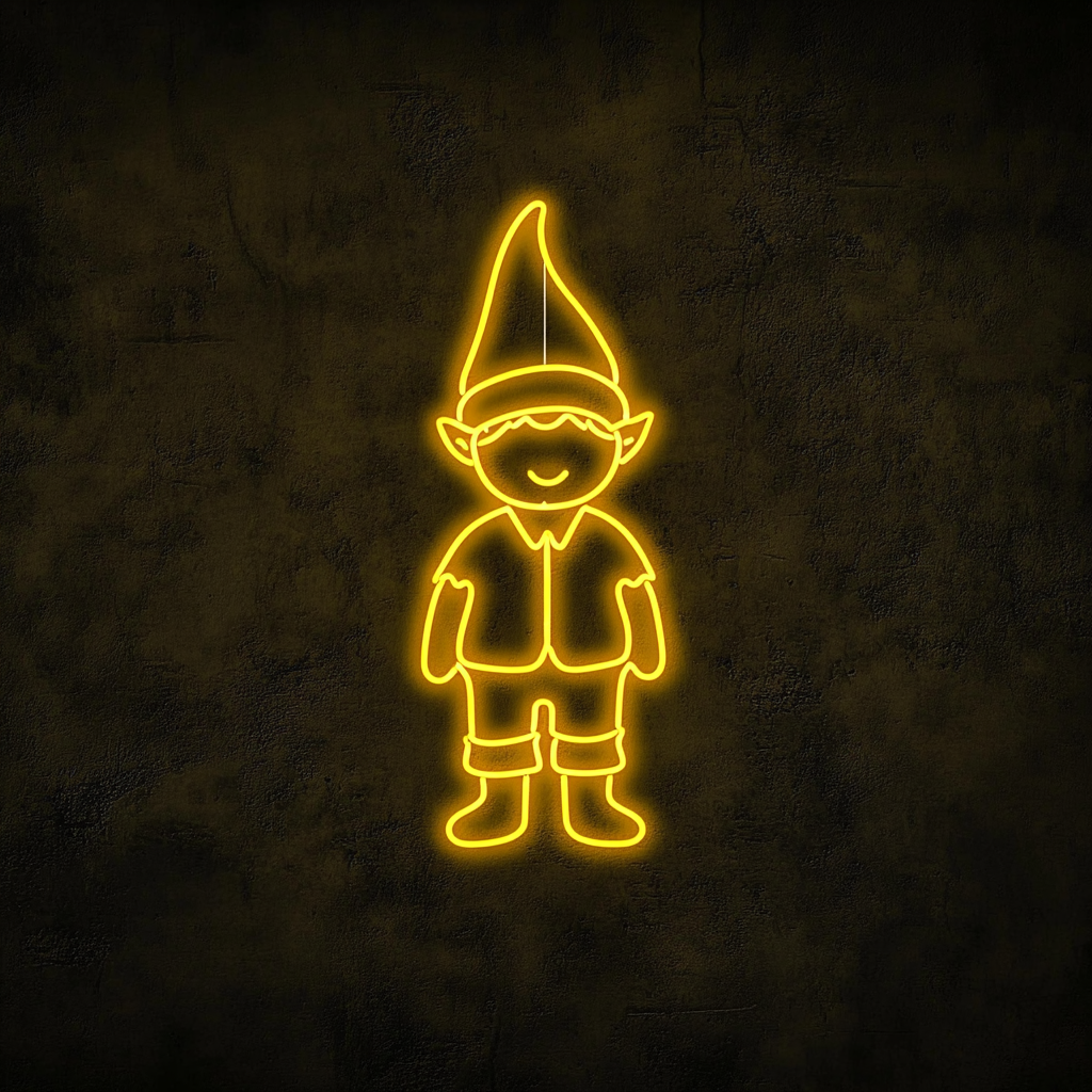 Elf - Yellow Neon Sign, 24 Inches