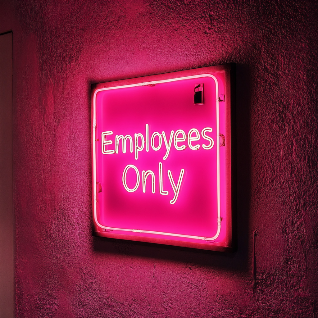 Employees Only - Pink Neon Sign, 24 Inches