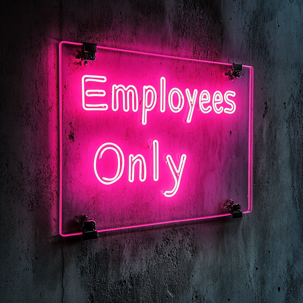 Employees Only - Pink Neon Sign, 24 Inches