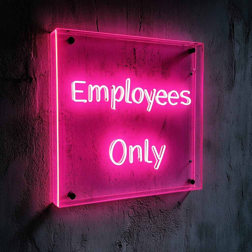 Employees Only - Pink Neon Sign, 24 Inches