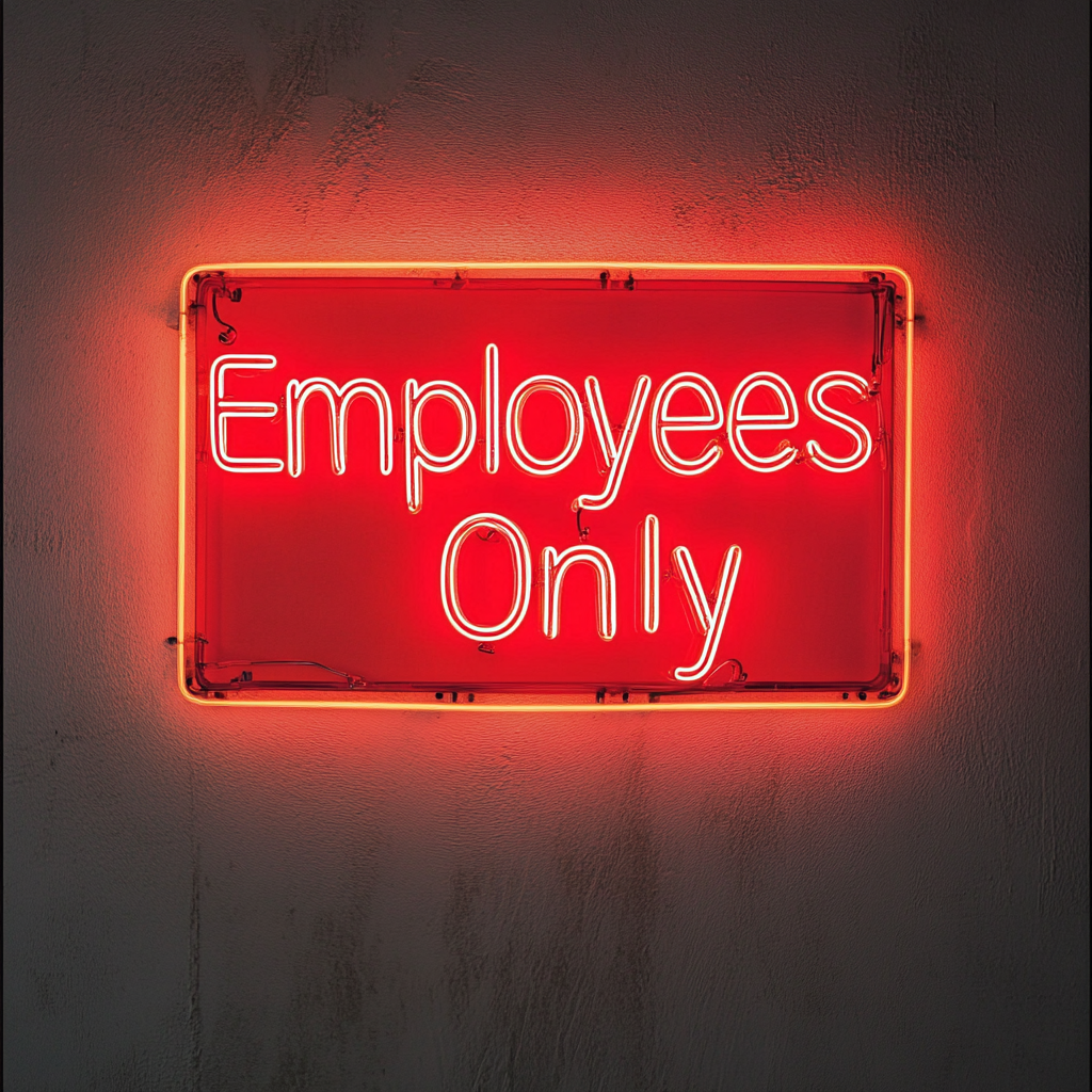 Employees Only - Red Neon Sign, 24 Inches