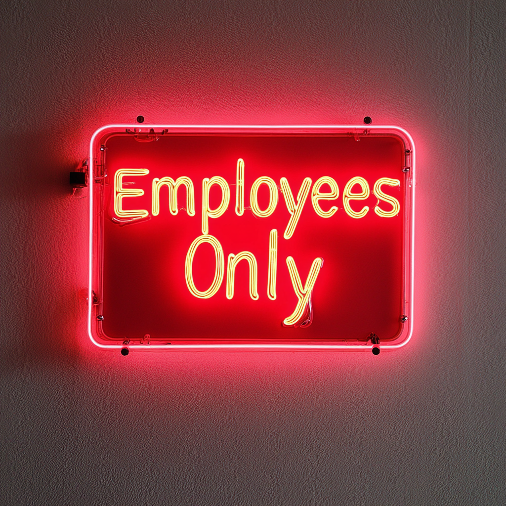 Employees Only - Red Neon Sign, 18 Inches