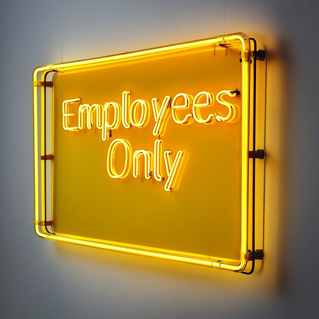 Employees Only - Yellow Neon Sign, 24 Inches