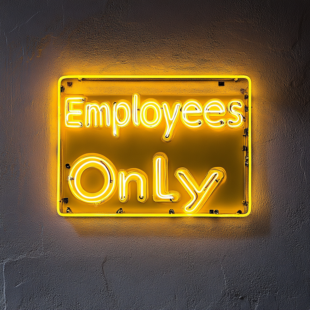 Employees Only - Yellow Neon Sign, 18 Inches