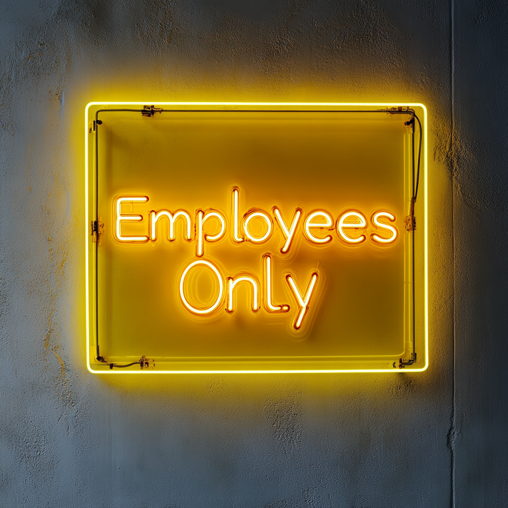 Employees Only - Yellow Neon Sign, 24 Inches