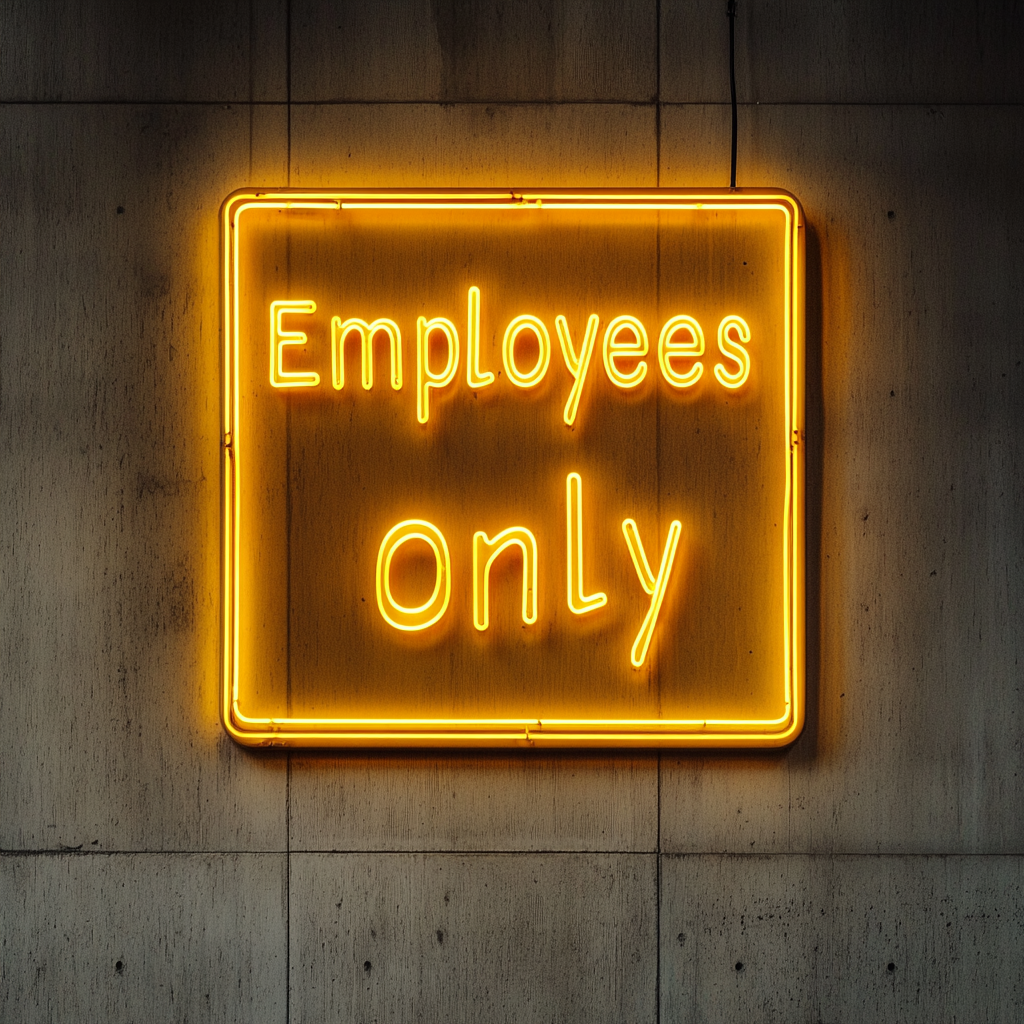 Employees Only - Yellow Neon Sign, 24 Inches