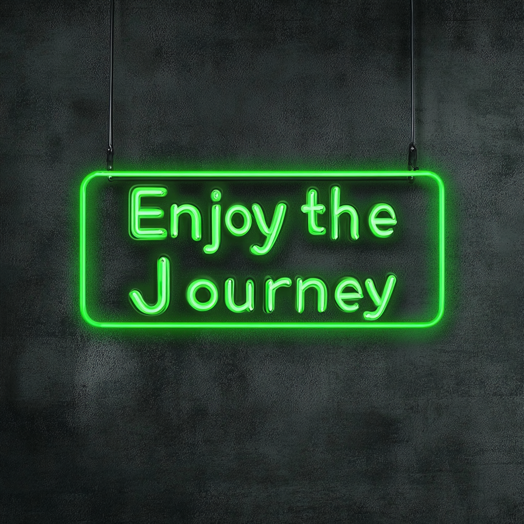 Enjoy the Journey - Green Neon Sign, 18 Inches