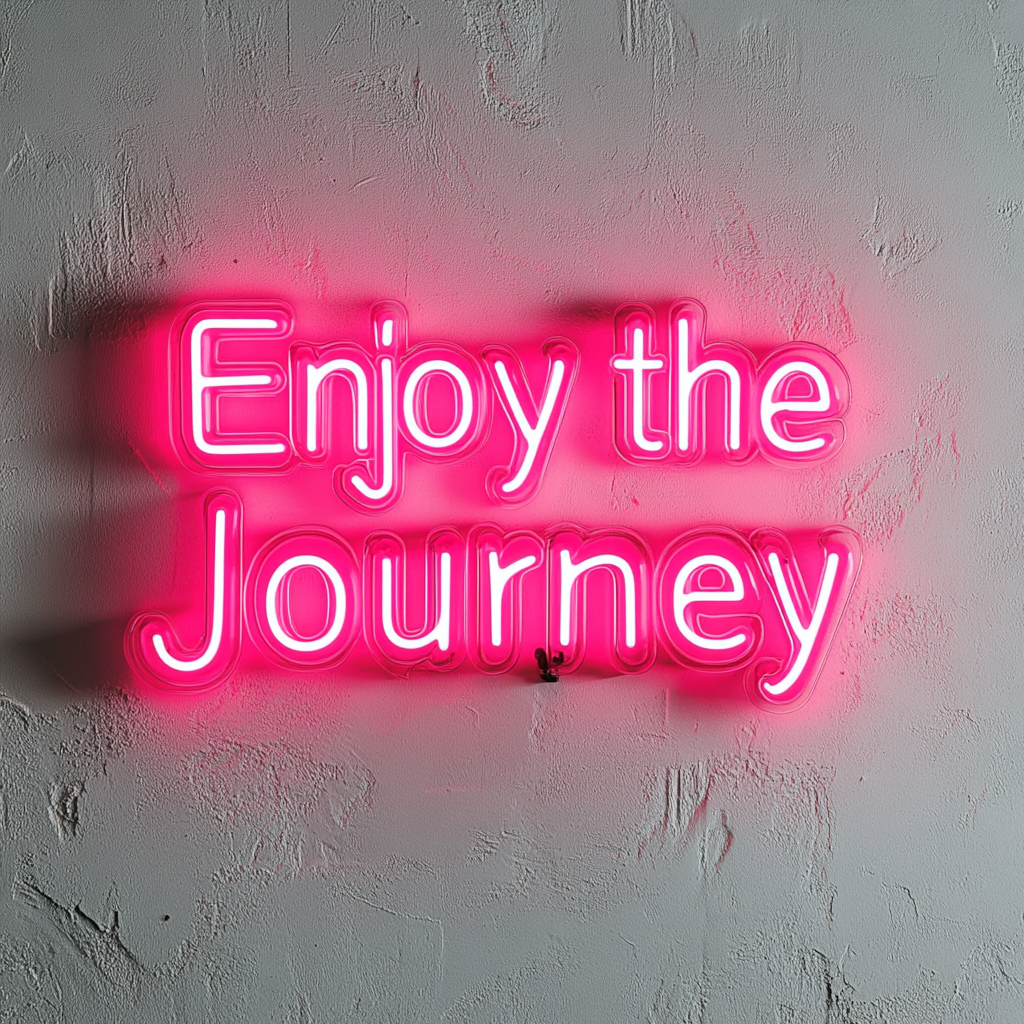 Enjoy the Journey - Pink Neon Sign, 18 Inches