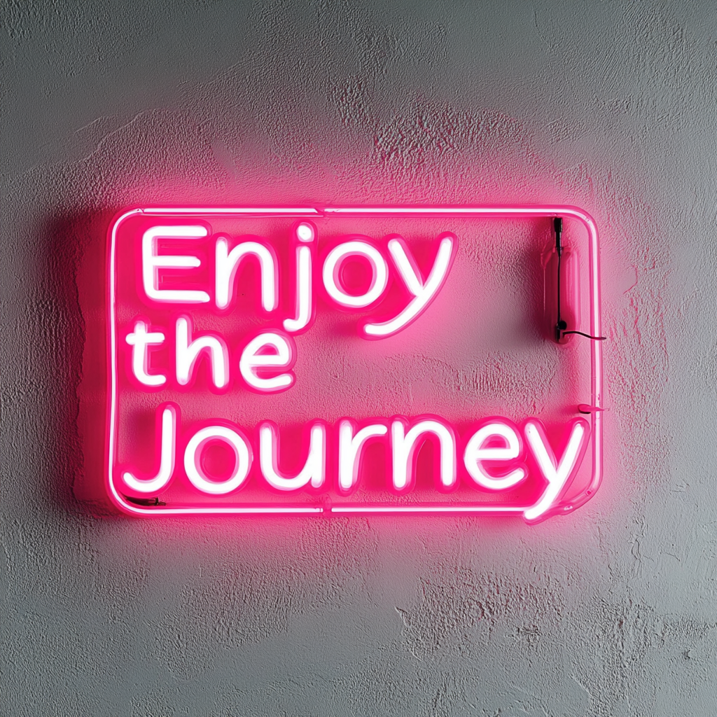 Enjoy the Journey - Pink Neon Sign, 18 Inches