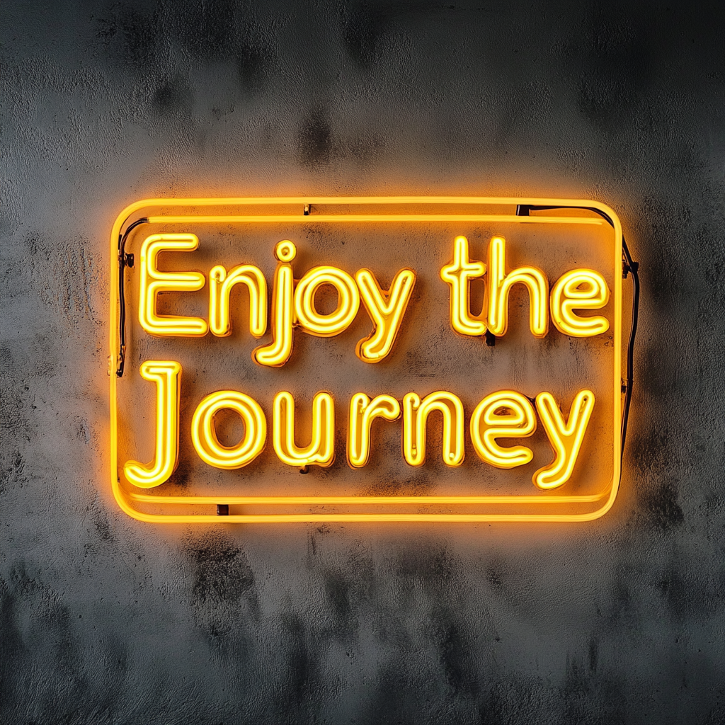Enjoy the Journey - Yellow Neon Sign, 24 Inches