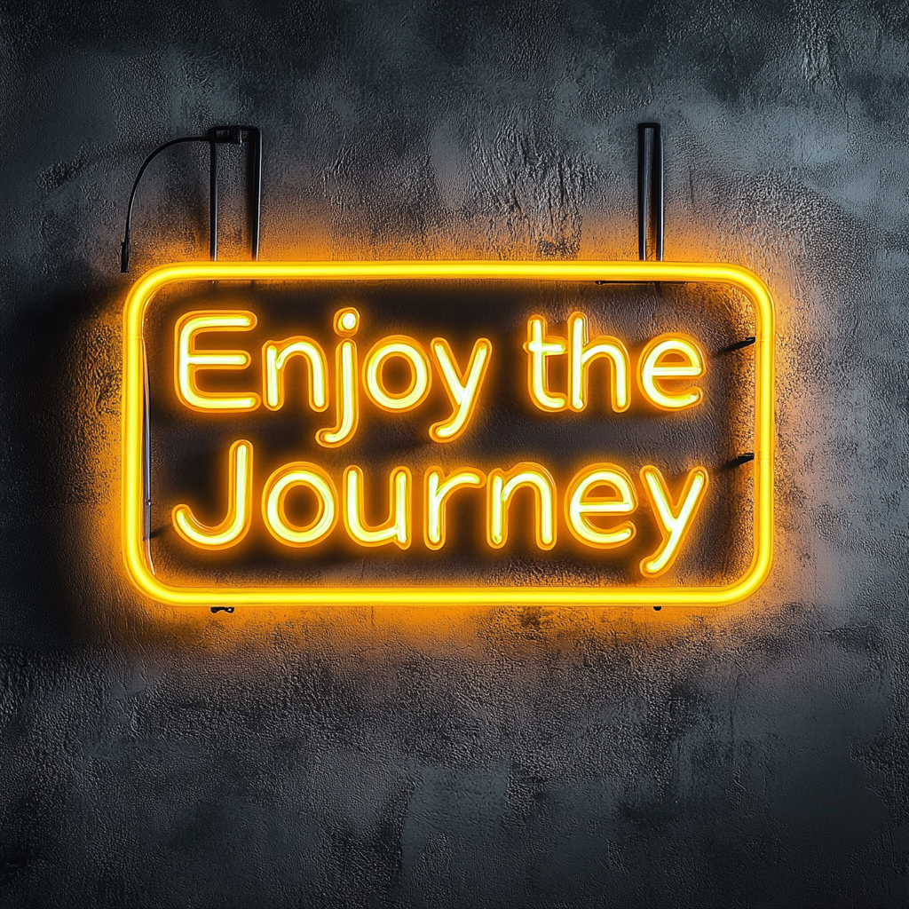 Enjoy the Journey - Yellow Neon Sign, 18 Inches
