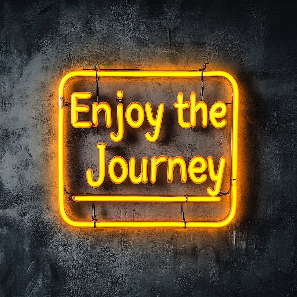 Enjoy the Journey - Yellow Neon Sign, 18 Inches