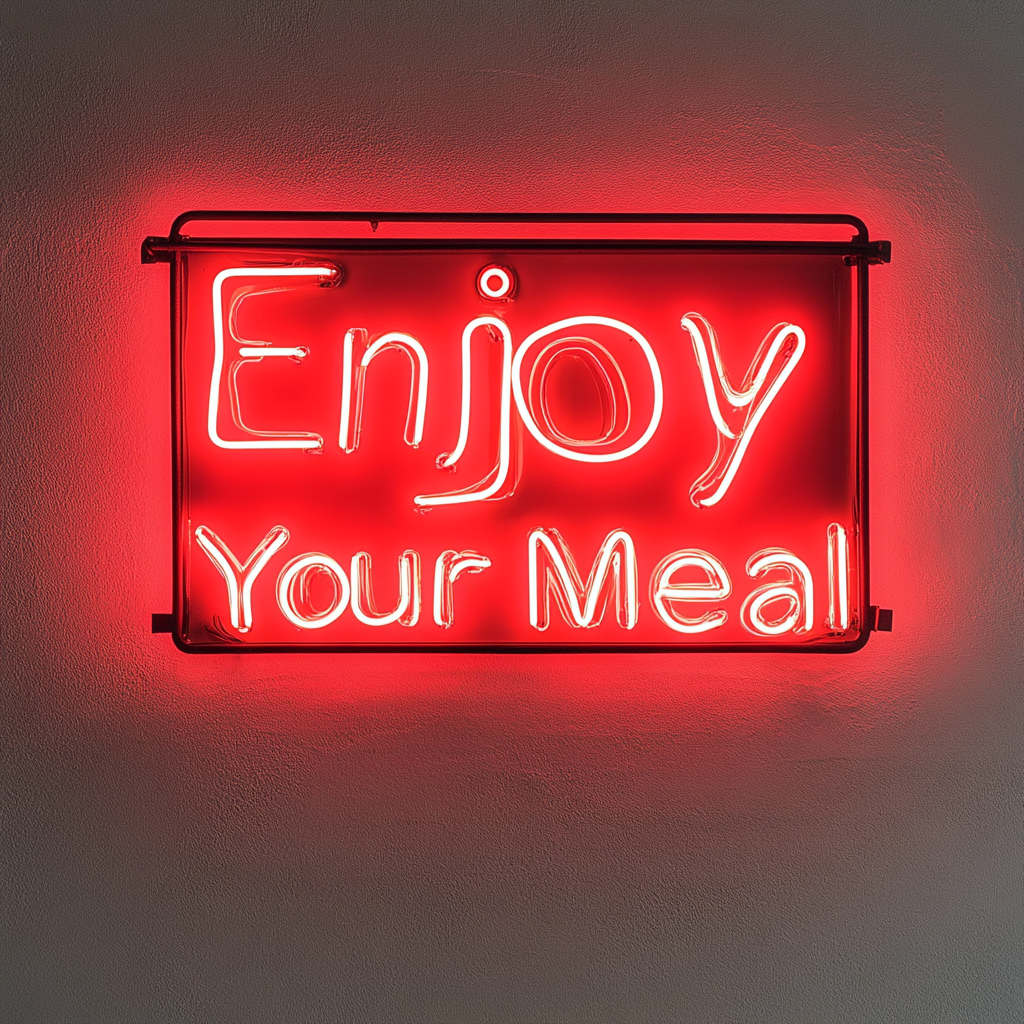 "Enjoy Your Meal" - Red Neon Sign, 24 Inches