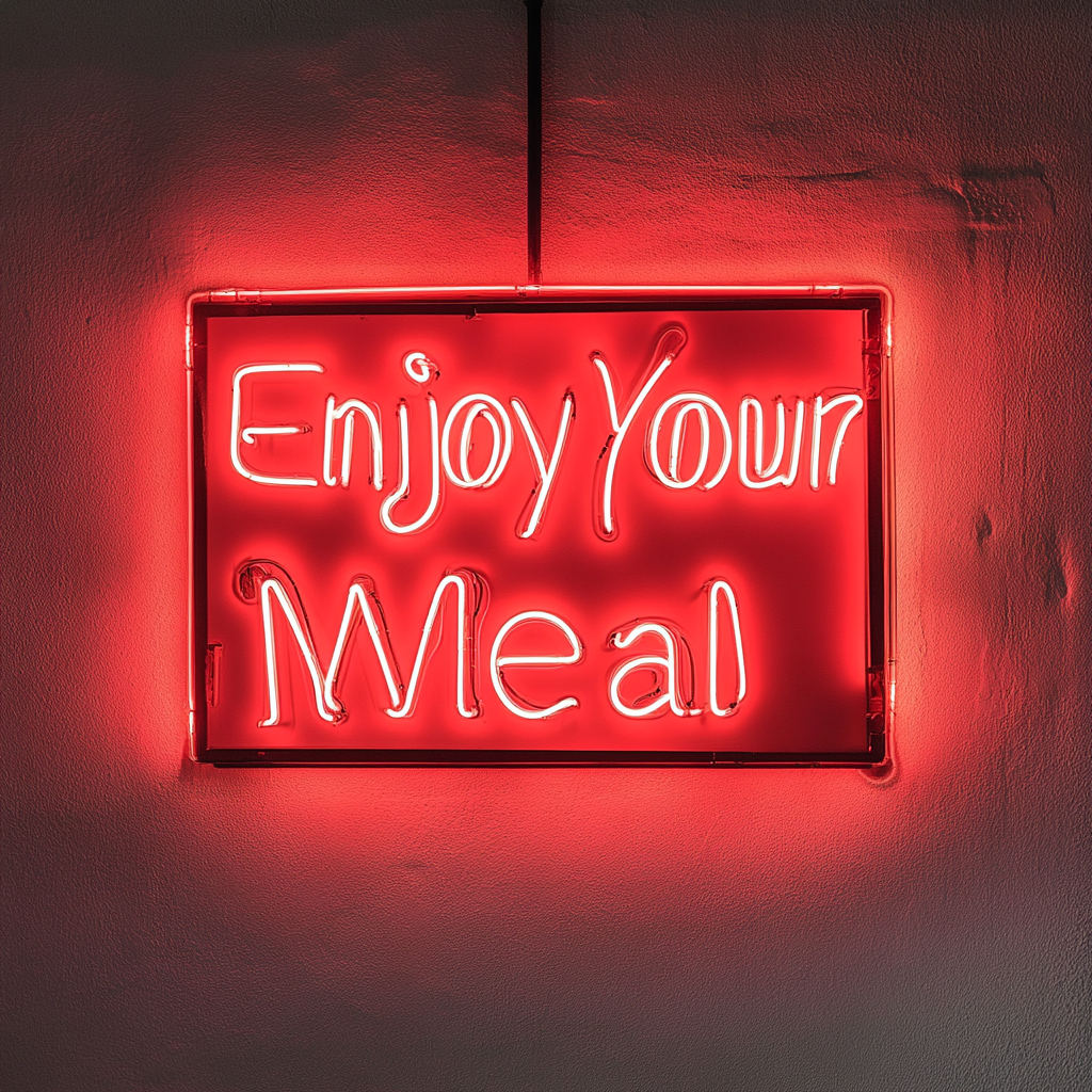 "Enjoy Your Meal" - Red Neon Sign, 24 Inches