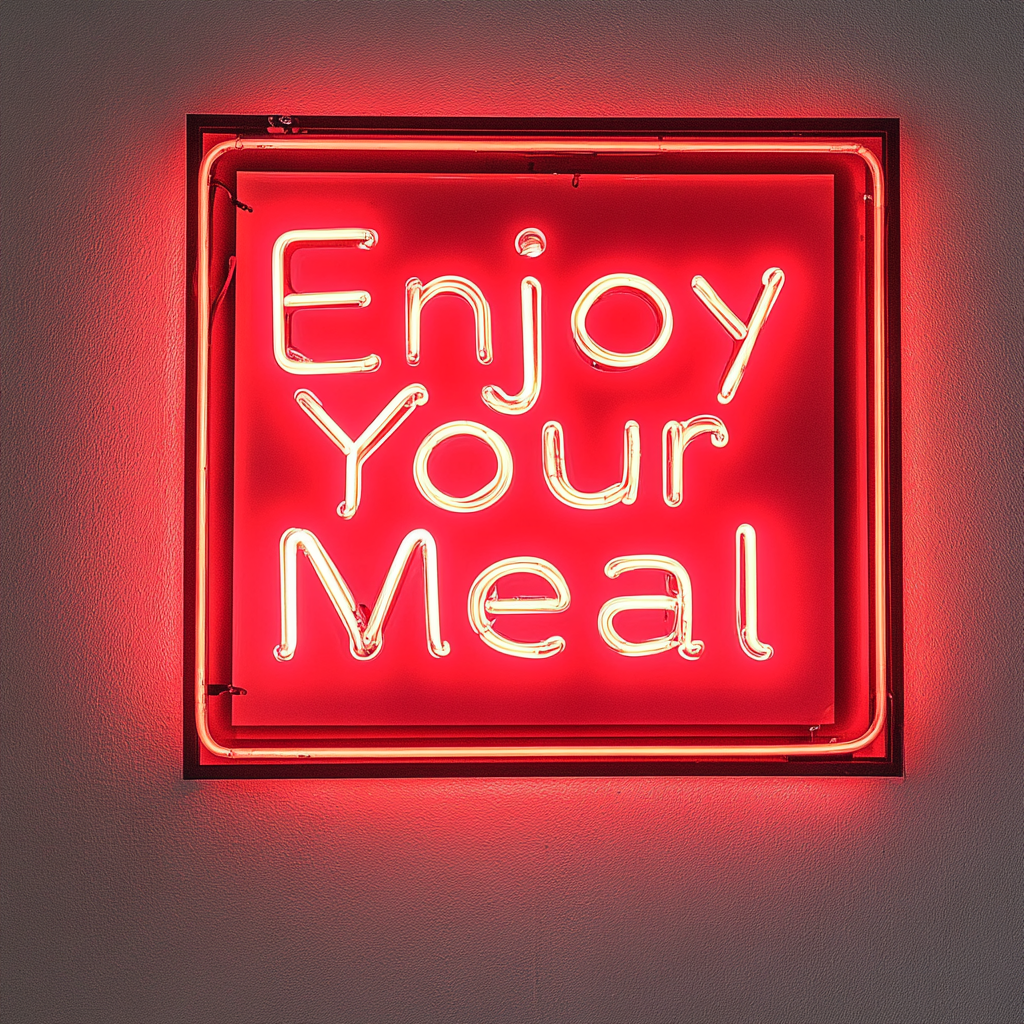 "Enjoy Your Meal" - Red Neon Sign, 24 Inches