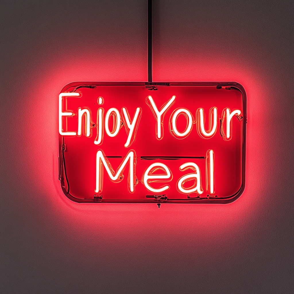 "Enjoy Your Meal" - Red Neon Sign, 24 Inches