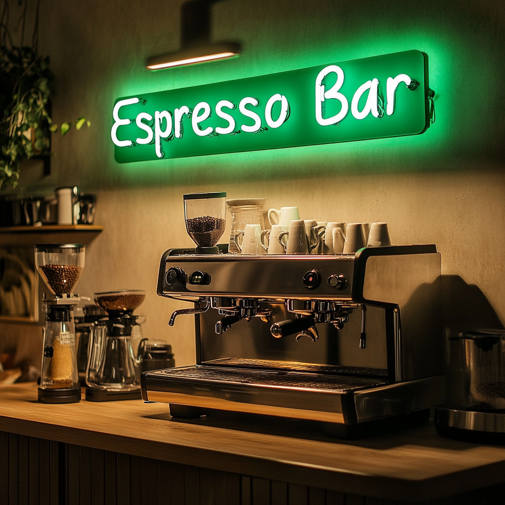 "Espresso Bar" - Green Neon Sign, 24 Inches