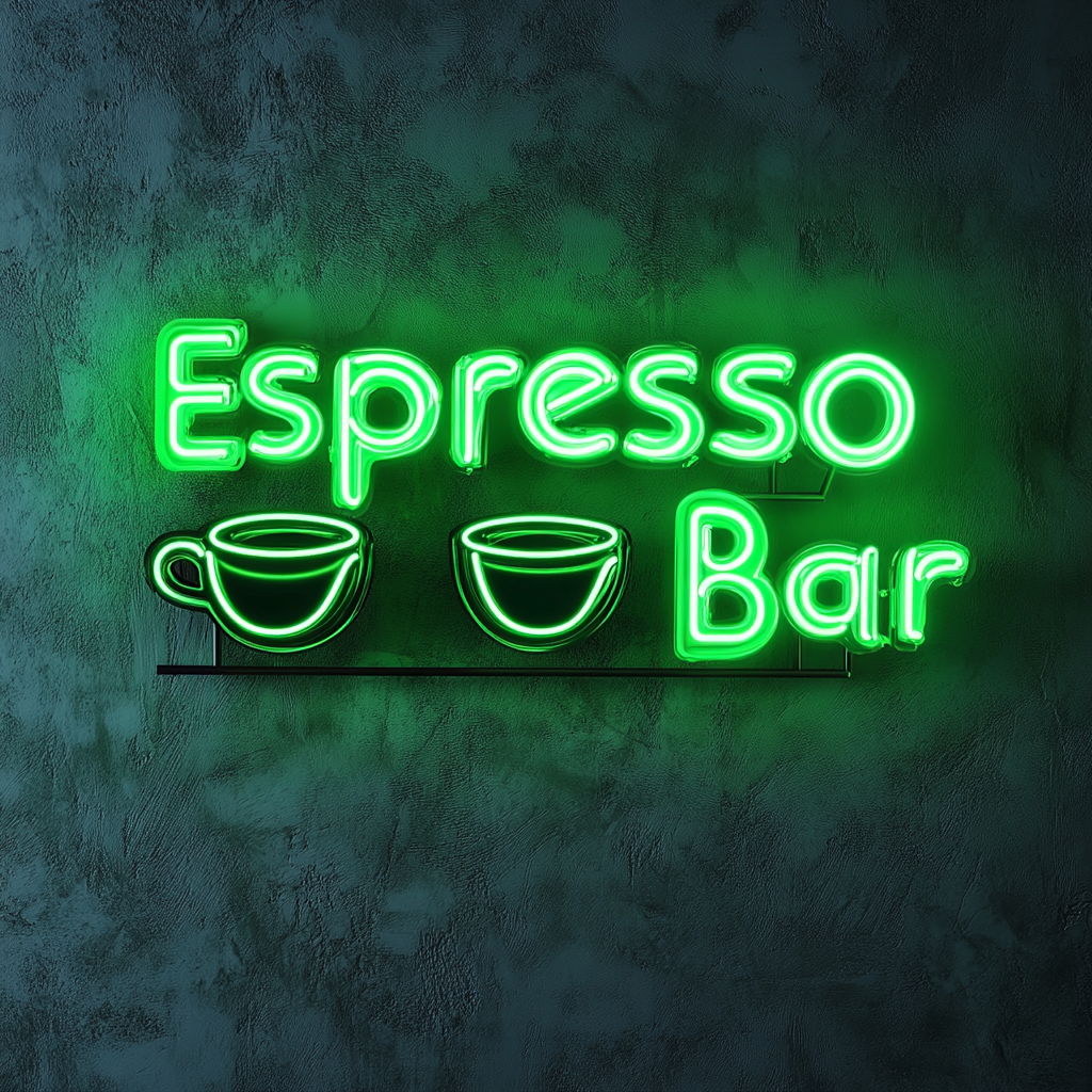 "Espresso Bar" - Green Neon Sign, 24 Inches
