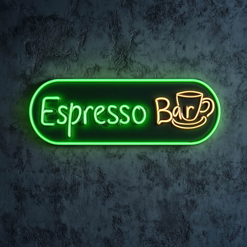 "Espresso Bar" - Green Neon Sign, 24 Inches