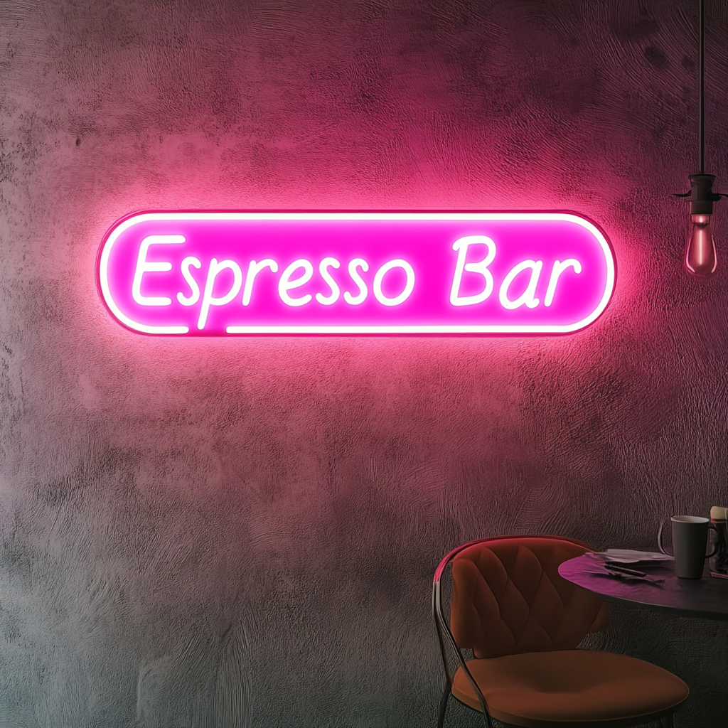 "Espresso Bar" - Pink Neon Sign, 24 Inches