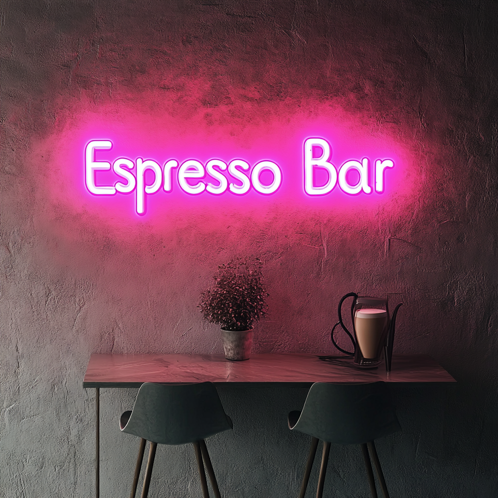 "Espresso Bar" - Pink Neon Sign, 24 Inches