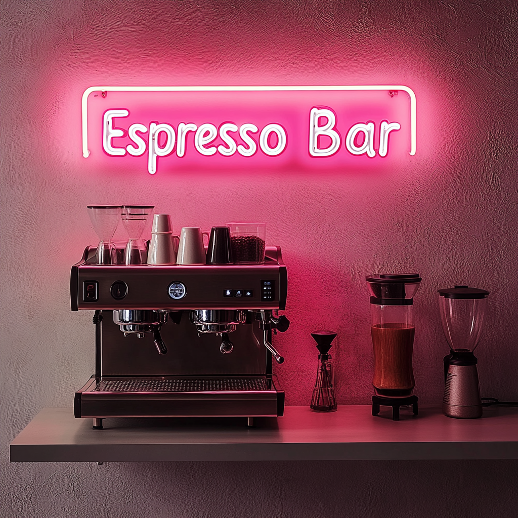 "Espresso Bar" - Pink Neon Sign, 24 Inches