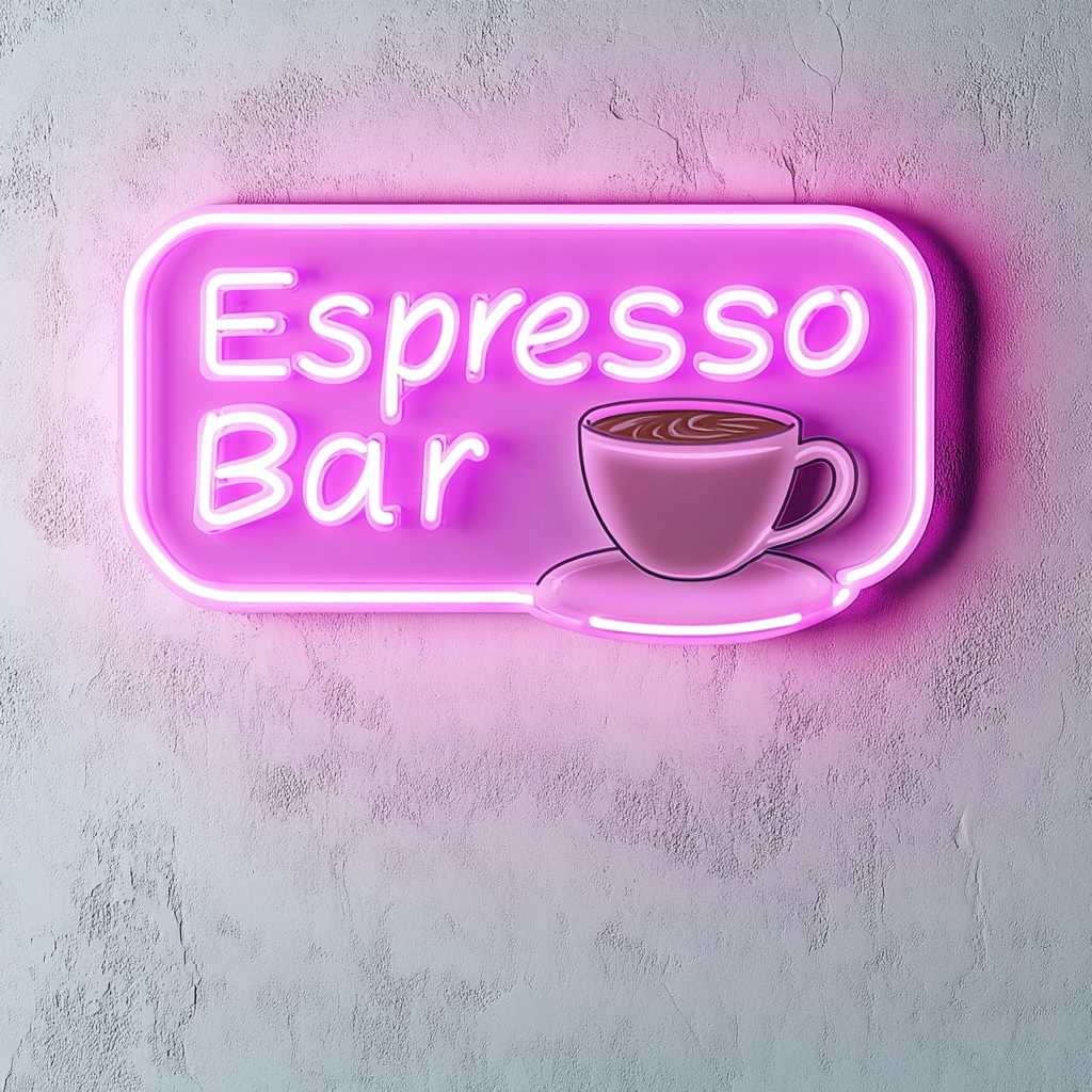 "Espresso Bar" - Pink Neon Sign, 24 Inches
