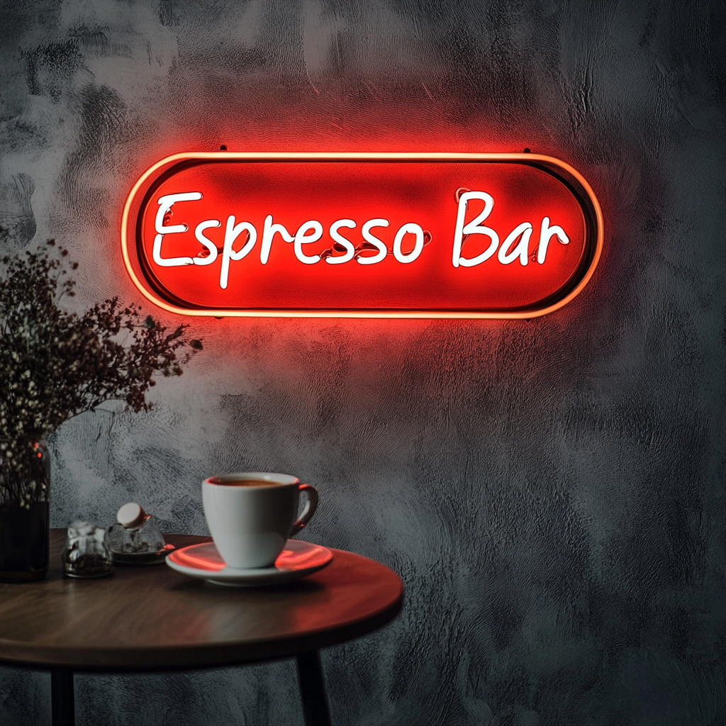 "Espresso Bar" - Red Neon Sign, 24 Inches