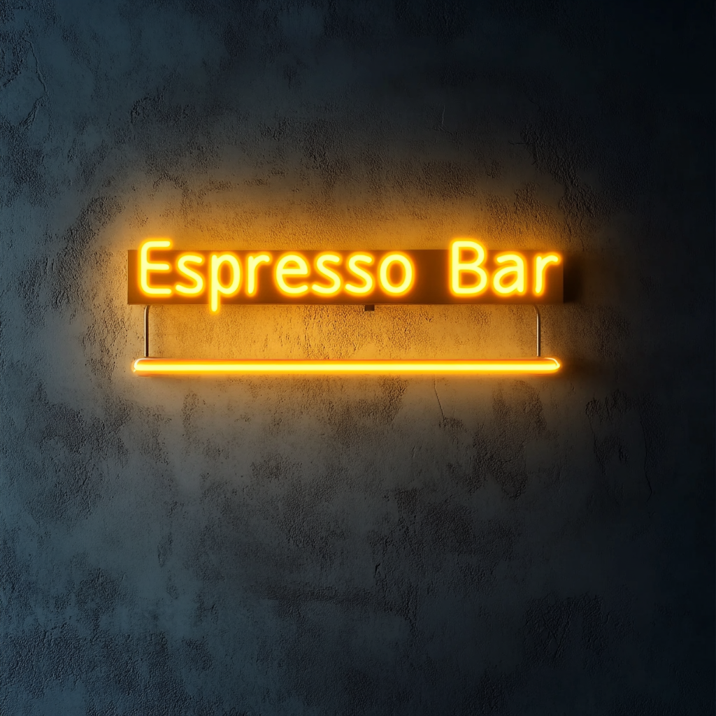 "Espresso Bar" - Yellow Neon Sign, 24 Inches