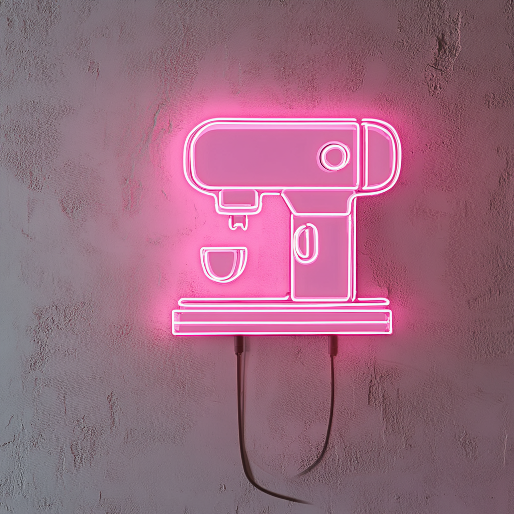 Espresso Machine - Pink Neon Sign, 24 Inches