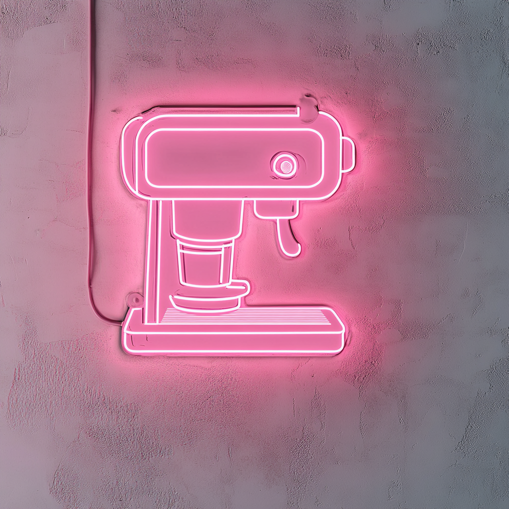 Espresso Machine - Pink Neon Sign, 24 Inches