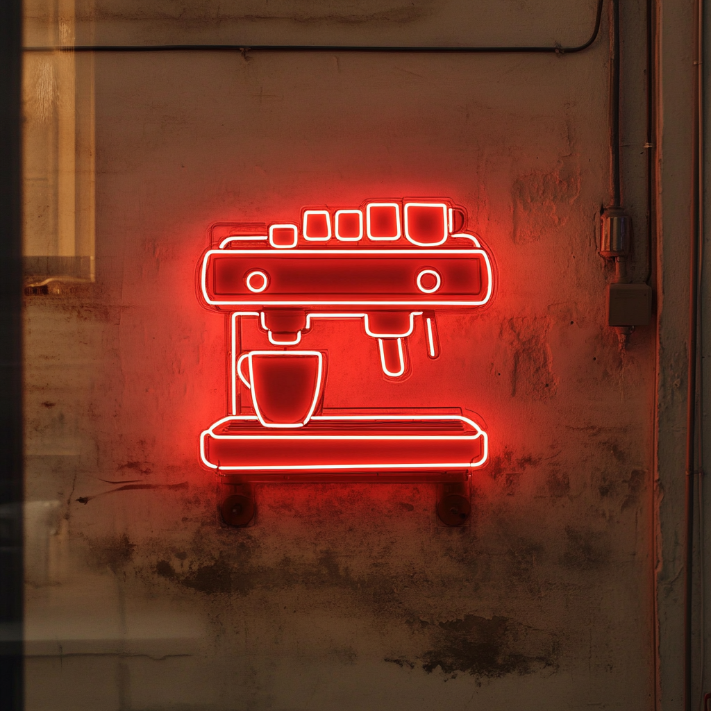 Espresso Machine - Red Neon Sign, 24 Inches