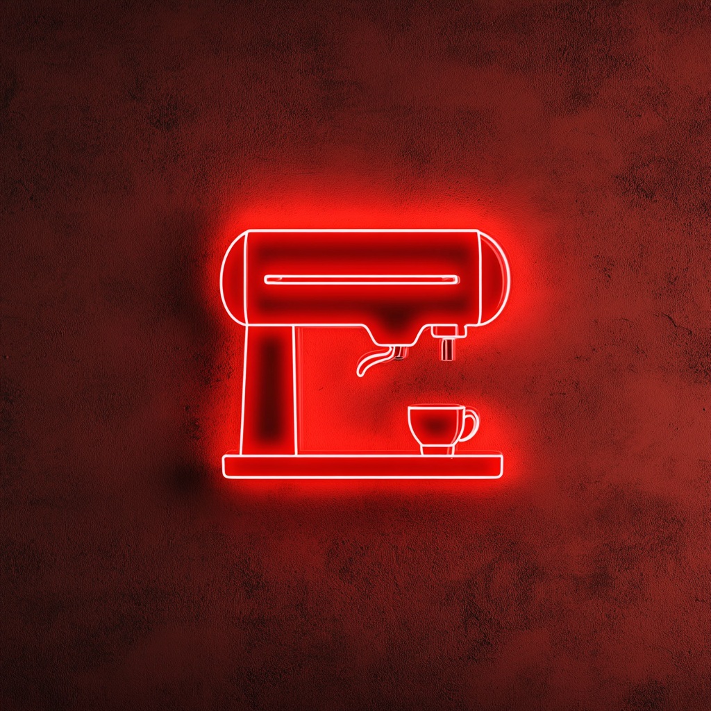 Espresso Machine - Red Neon Sign, 24 Inches